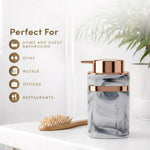 Marble Pattern Plastic Soap Dispenser For Bathroom And Kitchen Sink  ( 13.5x7 cm White )