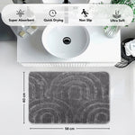 Bahrain Intersect Microfiber Bath Mat (40x58cm Multi Grey)