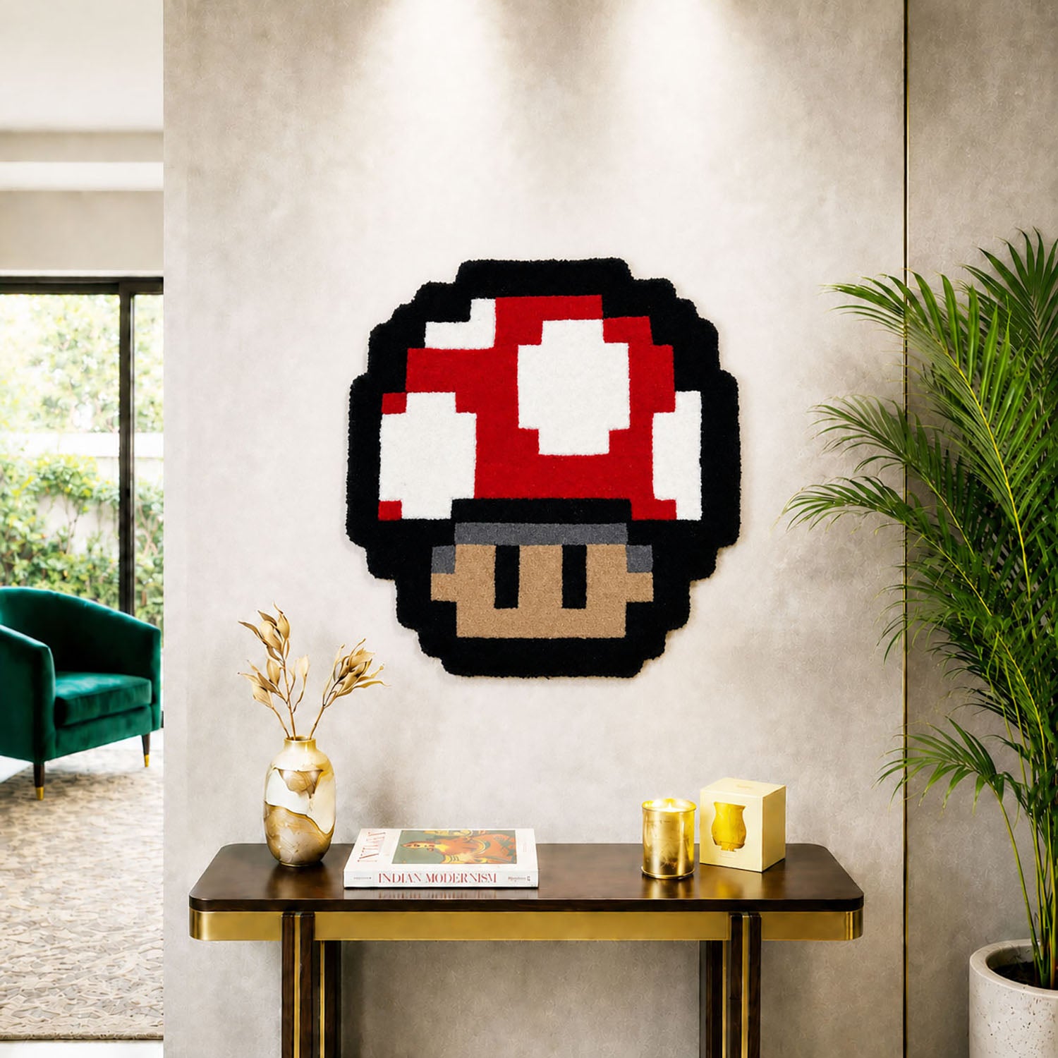Wool Rug Mushroom Design Floor And Wall Carpet
