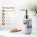 Marble Pattern Plastic Soap Dispenser For Bathroom And Kitchen Sink ( 17x8 cm White )