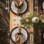 Table Runner with Tassels - Cotton 13.5 x 51 Inch, Sunburst Flower