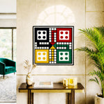Wool Rug Ludo Board Game Pattern Unique Floor And Wall Mat  61x61 cm Multicolor