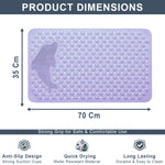 PVC Shower Mat for Bathroom Floor ( 35x70 cm, Purple )