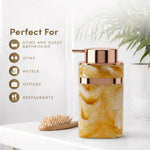 Marble Pattern Plastic Soap Dispenser For Bathroom And Kitchen Sink  ( 13.5x7 cm Yellow )