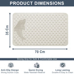 PVC Shower Mat for Bathroom Floor ( 35x70 cm, Cream)