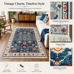 Riyasat Printed Carpet For Home And Office ( 3x5 ft, Royal Blue )