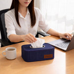 Bamboo Napkin Box Tissue Holder ( Blue, 24x14x9 cm )