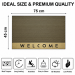 Rubber Door Mat Welcome Textured ( 45x75 cm Golden )