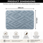 Bahrain Intersect Microfiber Bath Mat (40x58cm Blue)