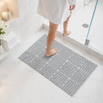 Rubber Shower Mat For Bathroom ( 40x66 Cm Silver )