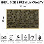 Rubber Door Mat Geometric Textured ( 45x75 cm Golden )