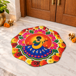 3D Rangoli Mats ( 58x58 cm, Blue )