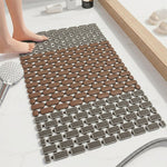 Rubber Shower Mat For Bathroom ( 37x67 Cm Brown )