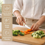 Knife For Kitchen Use Smooth Plastic With Stainless Steel Blade ( Cream 21.2.5 cm )