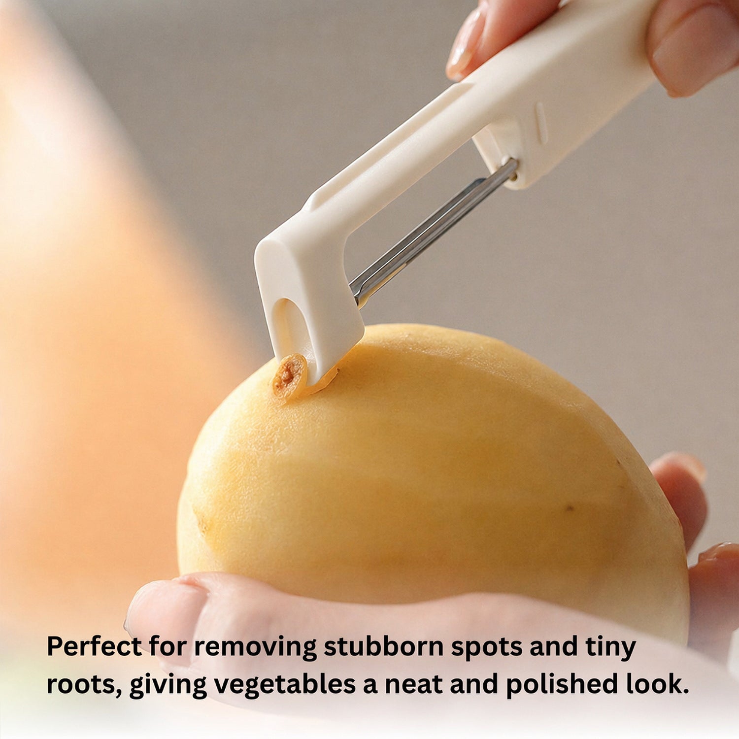 Plastic Peeler For Vegetables And Fruits ( 15x2.5cm Beige )