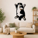 Cat-Shaped Tufted Wool Rug Premium Unique Floor Mat for Living Room Bedroom & Wall Decor (99x66 cm, Black )