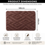 Bahrain Intersect Microfiber Bath Mat (40x58cm Wine)