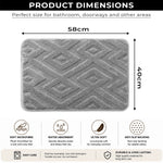 Bahrain Intersect Microfiber Bath Mat (40x58cm Silver)