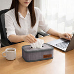 Bamboo Napkin Box Tissue Holder ( Light Purple, 24x14x9 cm )