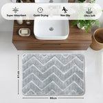 Austria Zigzag Microfiber Bath Mat (41x60cm Silver)