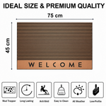 Rubber Door Mat Welcome Textured ( 45x75 cm Copper )