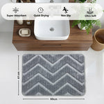 Austria Zigzag Microfiber Bath Mat (41x60cm Grey)