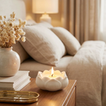 Soy Wax Decorative Lotus Candle ( White , 8 x 8 cm )