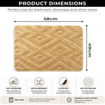 Bahrain Intersect Microfiber Bath Mat (40x58cm Gold)