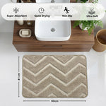 Austria Zigzag Microfiber Bath Mat (41x60cm Beige)