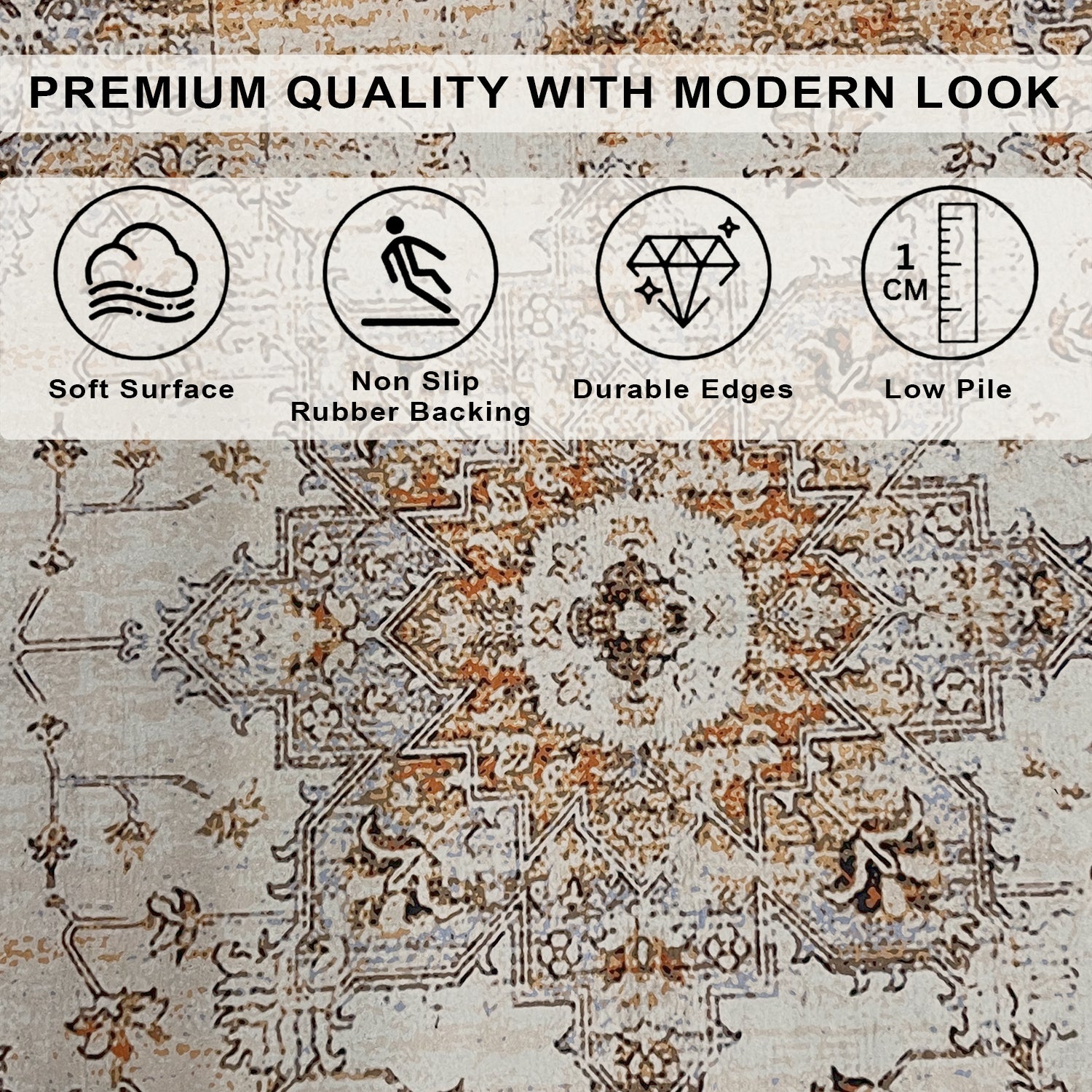 Riyasat Printed Carpet For Home And Office ( 4x6 ft, Rustic heritage )
