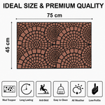Rubber Door Mat Mosaic Textured ( 45x75 cm Brown )