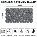 Rubber Door Mat Weave Textured ( 45x75 cm Silver )