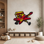Tufted Wool Wall Hanging Rug Premium Cartoon Pattern Handmade Decorative Art For Bedroom Living Room Nursery Decor 67 x 50 cm