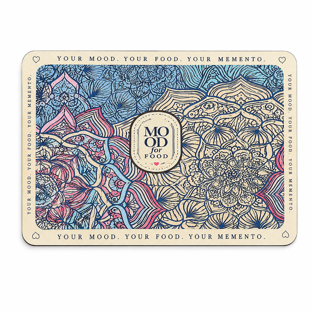 Kitchen Dish Drying Mat | Blue Beige Mandala Print | 35x55 cm