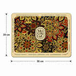 Kitchen Dish Drying Mat | Red Floral Mandala Print | 35x55 cm