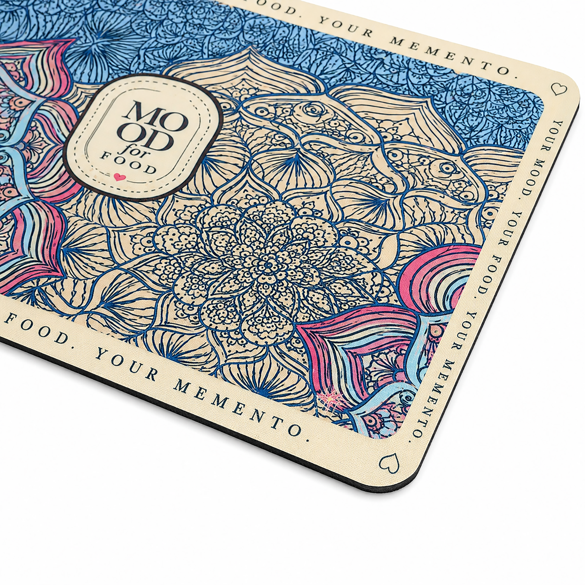 Kitchen Dish Drying Mat | Blue Beige Mandala Print | 35x55 cm