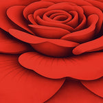 3D Bath Mat Rose Shaped Super Soft (Red, 67x71 cm)