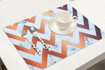 Placemat with Runner/Utensil Mat for Home Set of 4 Piece (Zig-zag 30x45Cm + 1x4 Feet)