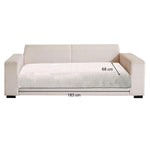 Rabbit Fur Sofa Cover 3 Seater (White, 68x183 cm)