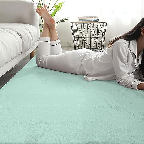 Rabbit Fur Super Soft Carpet (Lime, 4x6 Feet)