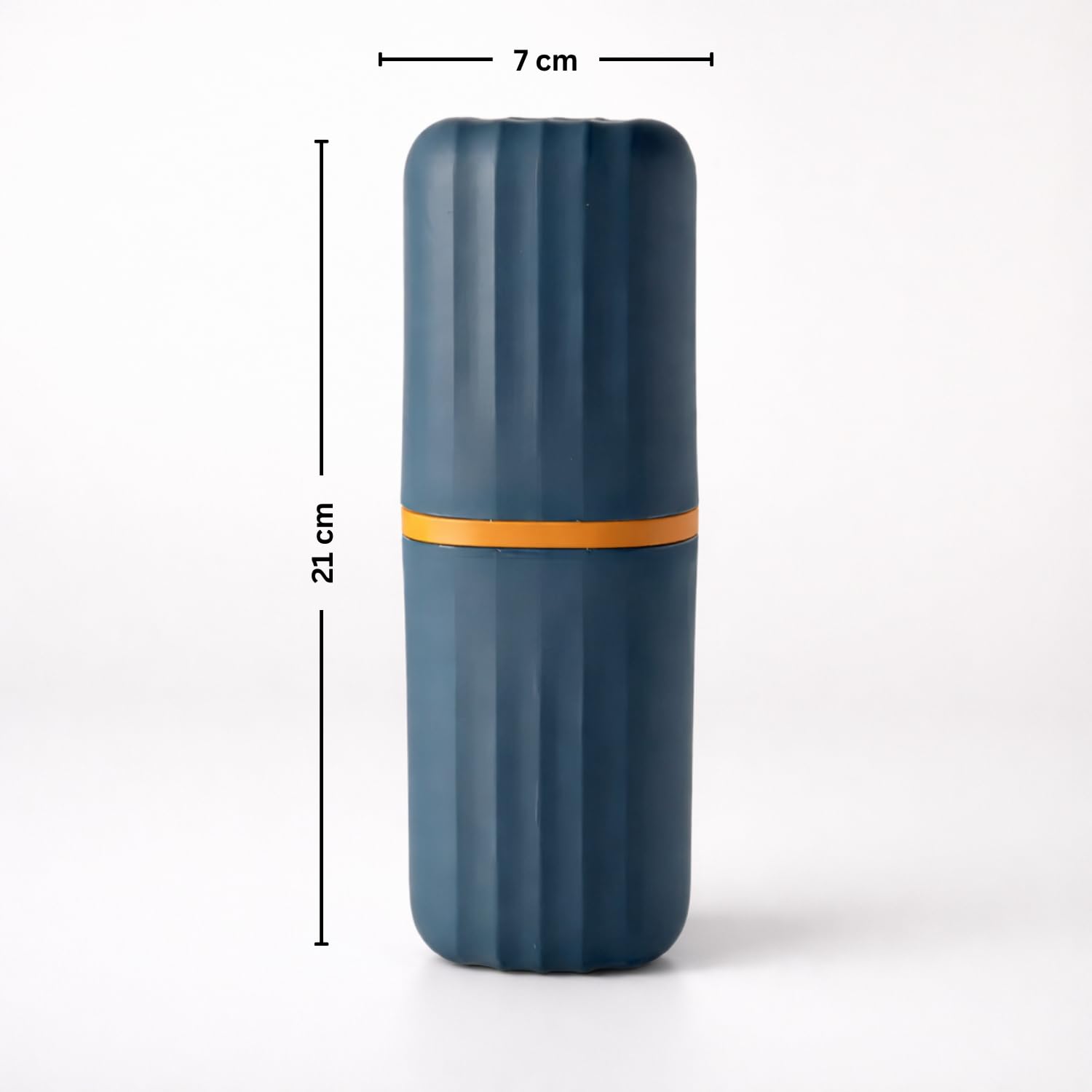 Portable Toothbrush Holder Case Combo ( 7x21 cm, Navy Blue & Peach) Pack of 2