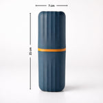 Portable Toothbrush Holder Case Combo( 7x21 cm, Navy Blue) Pack of 2