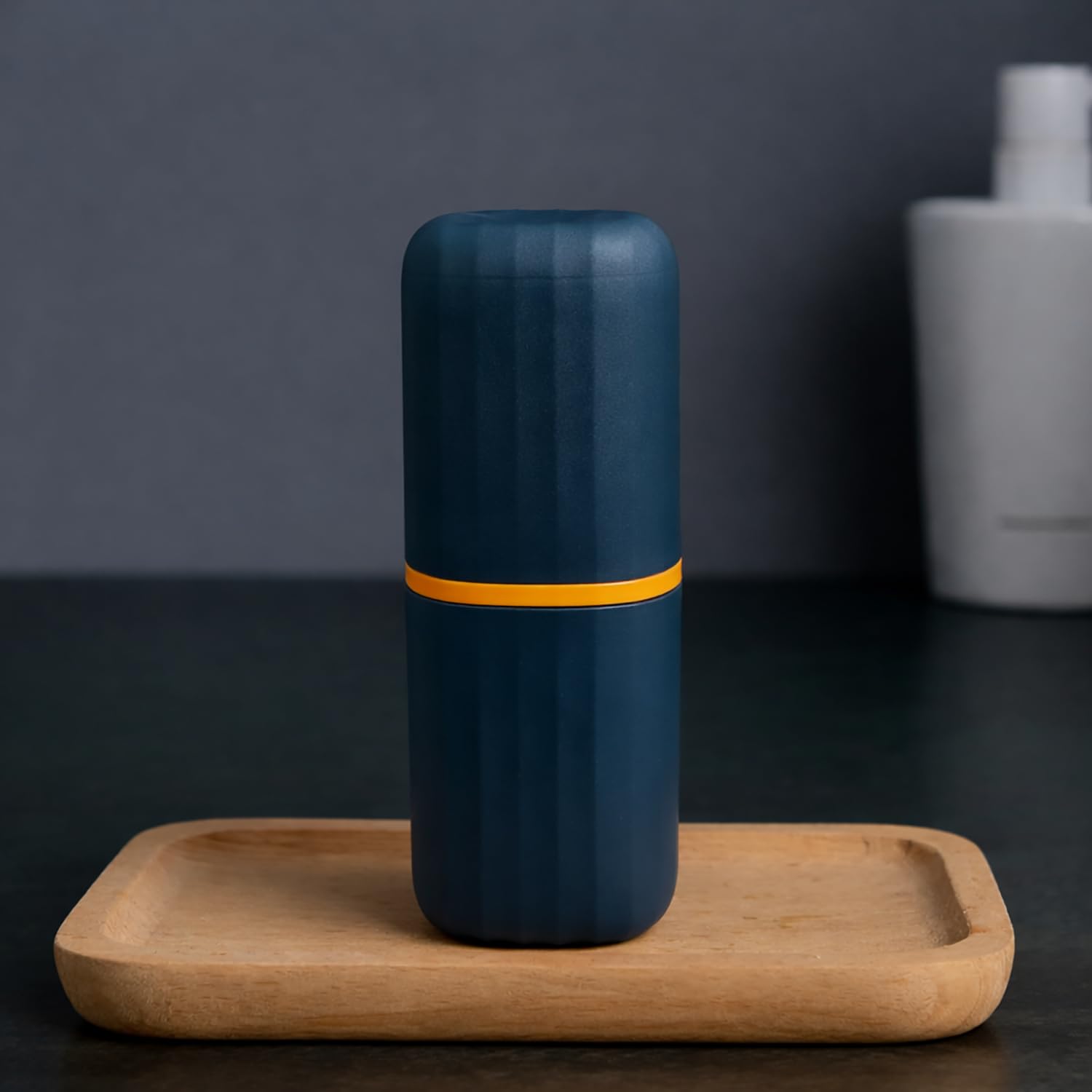 Portable Toothbrush Holder Case Combo( 7x21 cm, Navy Blue) Pack of 2