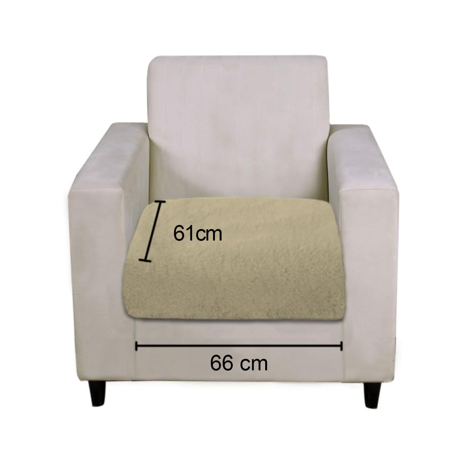 Rabbit Fur Sofa Cover Pack of 2 (61x66 cm, Anti Gold)