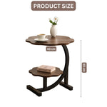 Multi-Purpose Side Table 2-Tier for Living Room, Bedroom & Office – Wooden Top End Table with Storage Shelf, Modern Corner Piece, Black Metal Frame (40x40x65 cm)