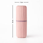Portable Toothbrush Holder Case Combo ( 7x21 cm, Peach) Pack of 2