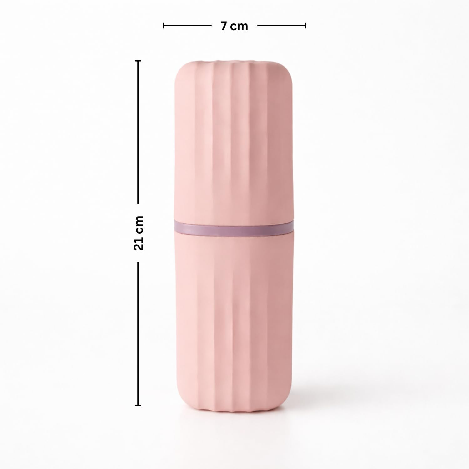 Portable Toothbrush Holder Case Combo ( 7x21 cm, Peach) Pack of 2