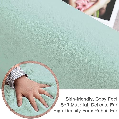 Rabbit Fur Super Soft Carpet (Lime, 4x6 Feet)