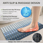 Plastic Shower Mat For Bathroom (36x68 Cm Blue )