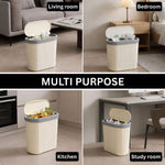 Portable Plastic Dustbin For Home And Kitchen (  27.5x14x29 cm, Cream )
